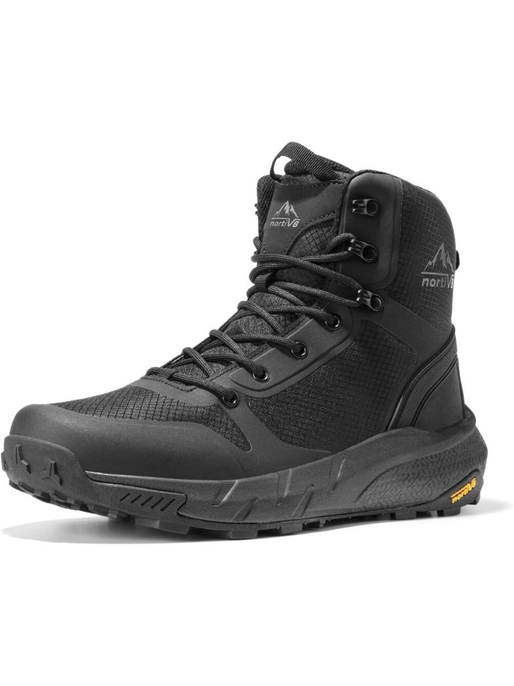 Men's Black Nylon Tactical Military Boots Side Zipper Work Combat Shoes